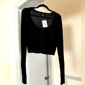 NWT Free People cropped black cardigan